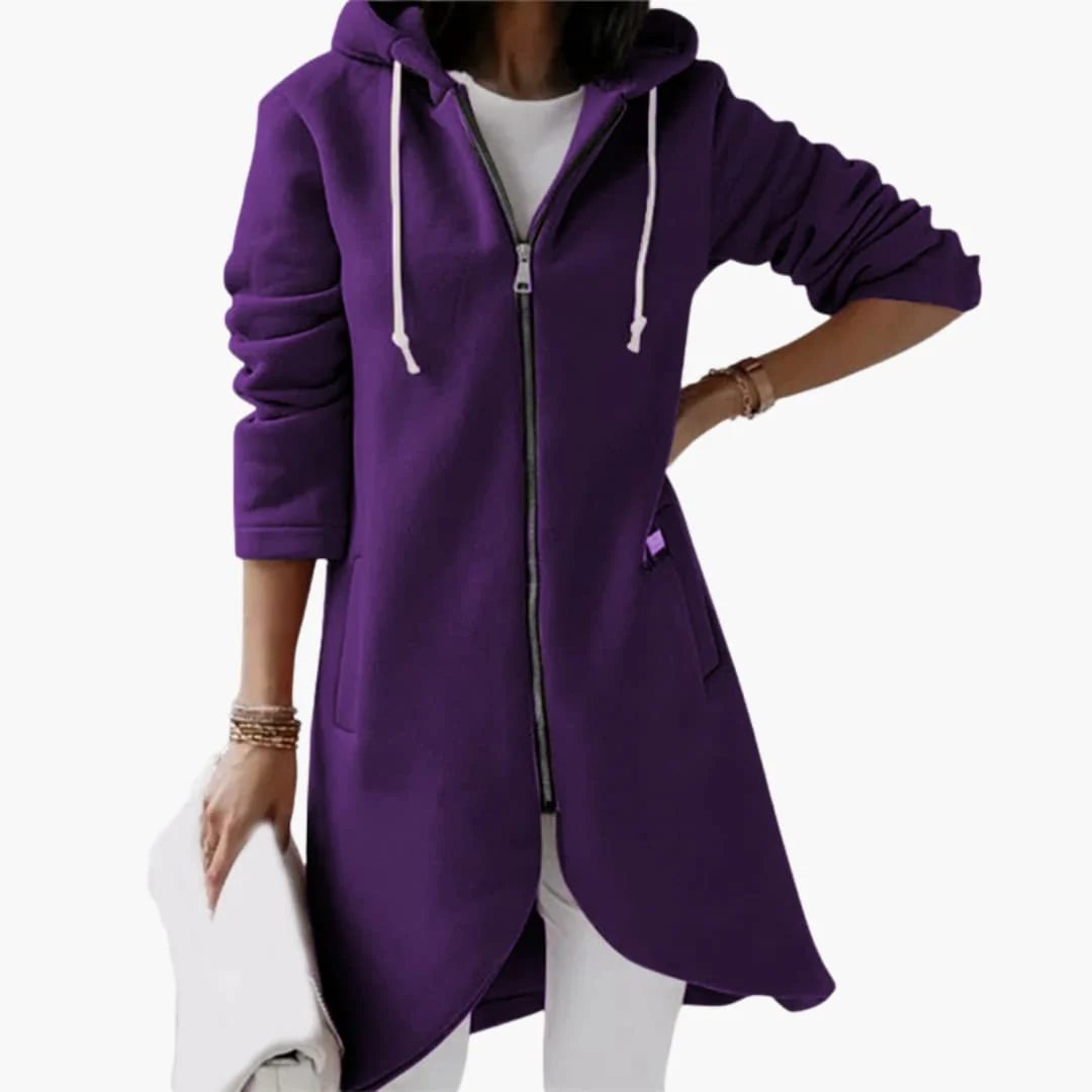 Langer Hoodie mit Reißverschluss für Damen - Image 5