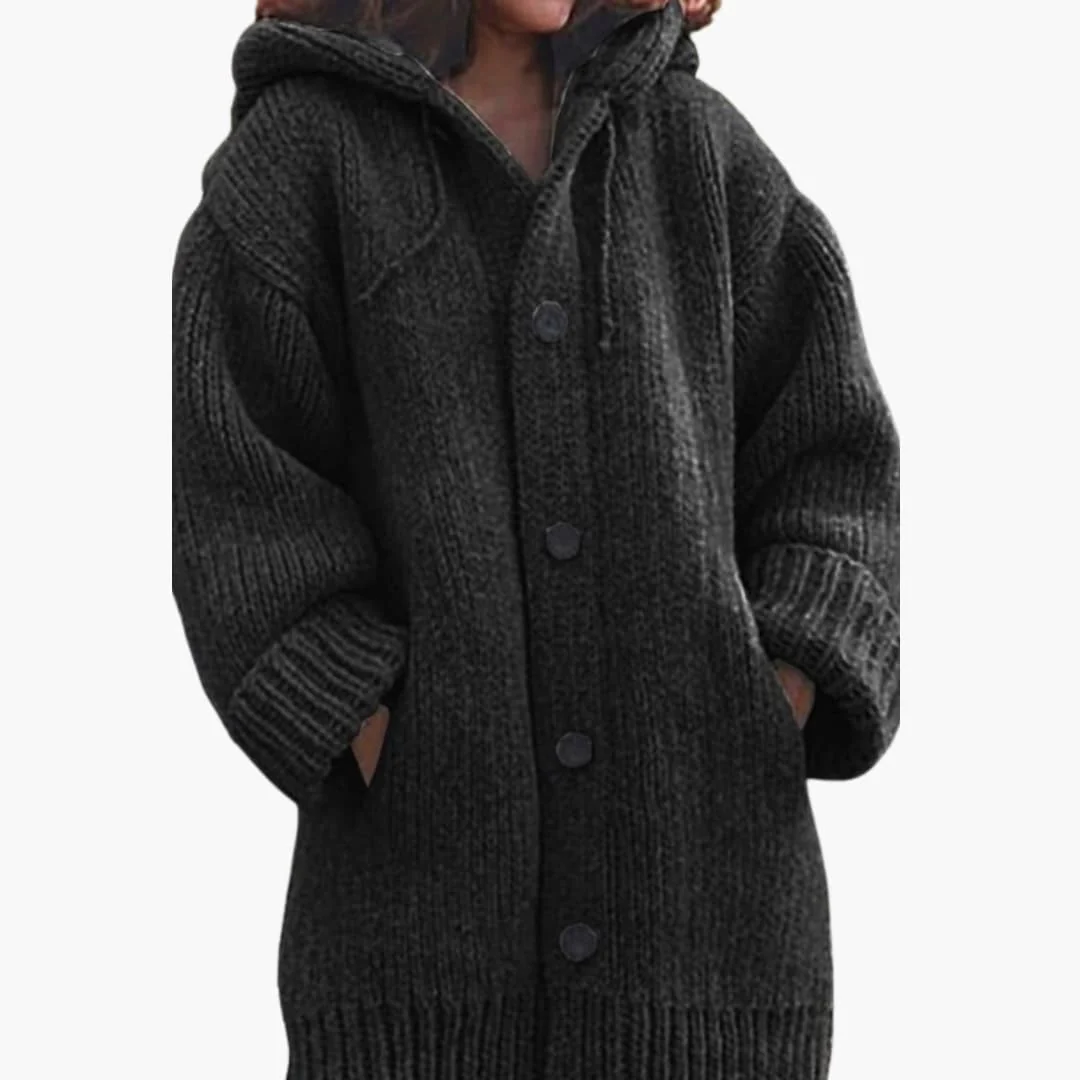 Langer Kapuzen Cardigan für Damen - Image 2