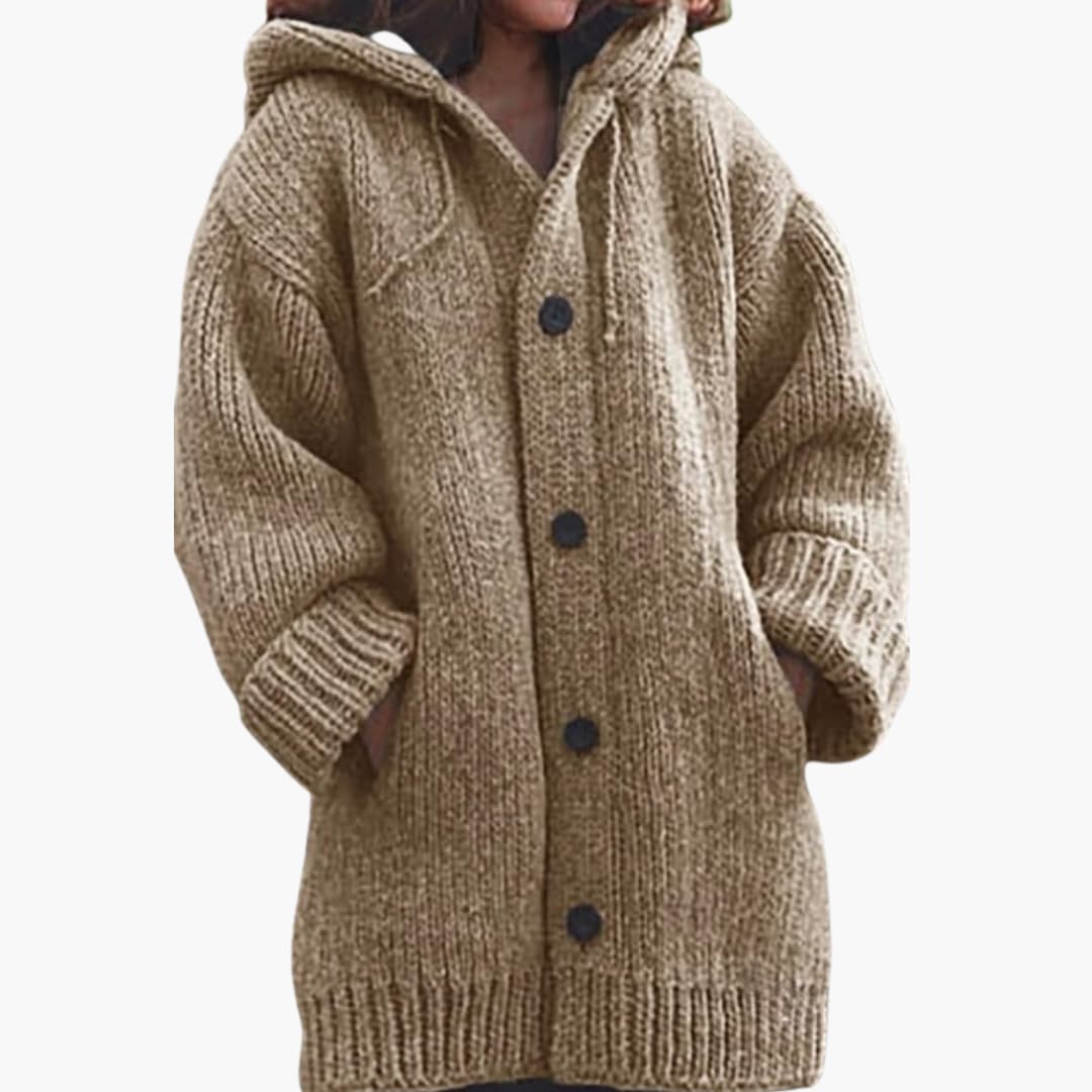 Langer Kapuzen Cardigan für Damen - Image 3