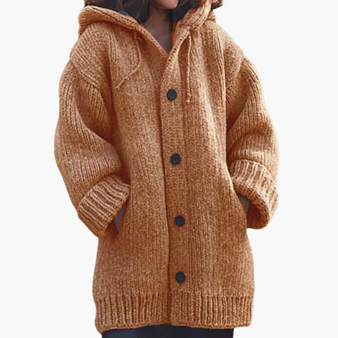 Langer Kapuzen Cardigan für Damen - Image 5