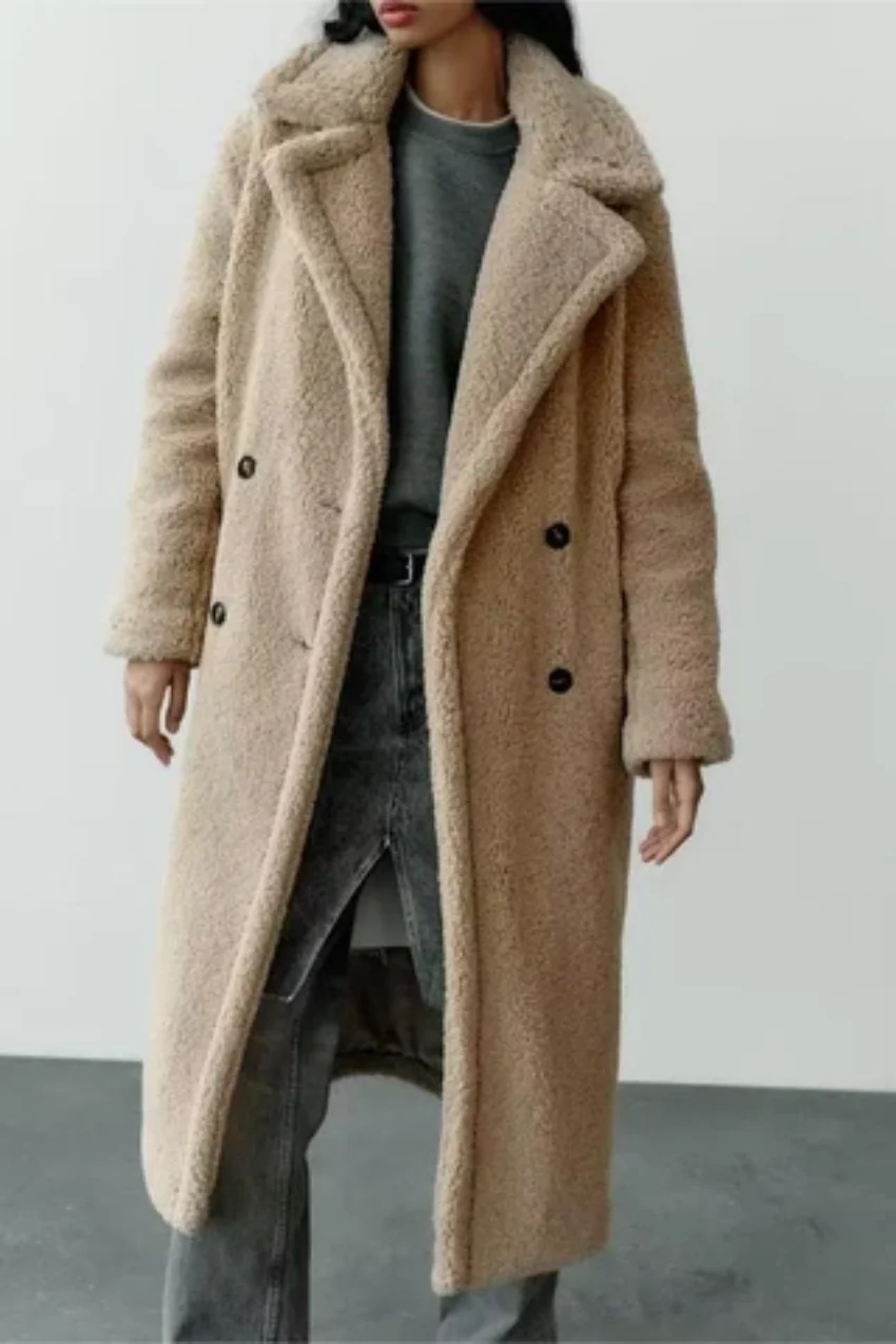 Langer Teddy Mantel Damen - Image 5