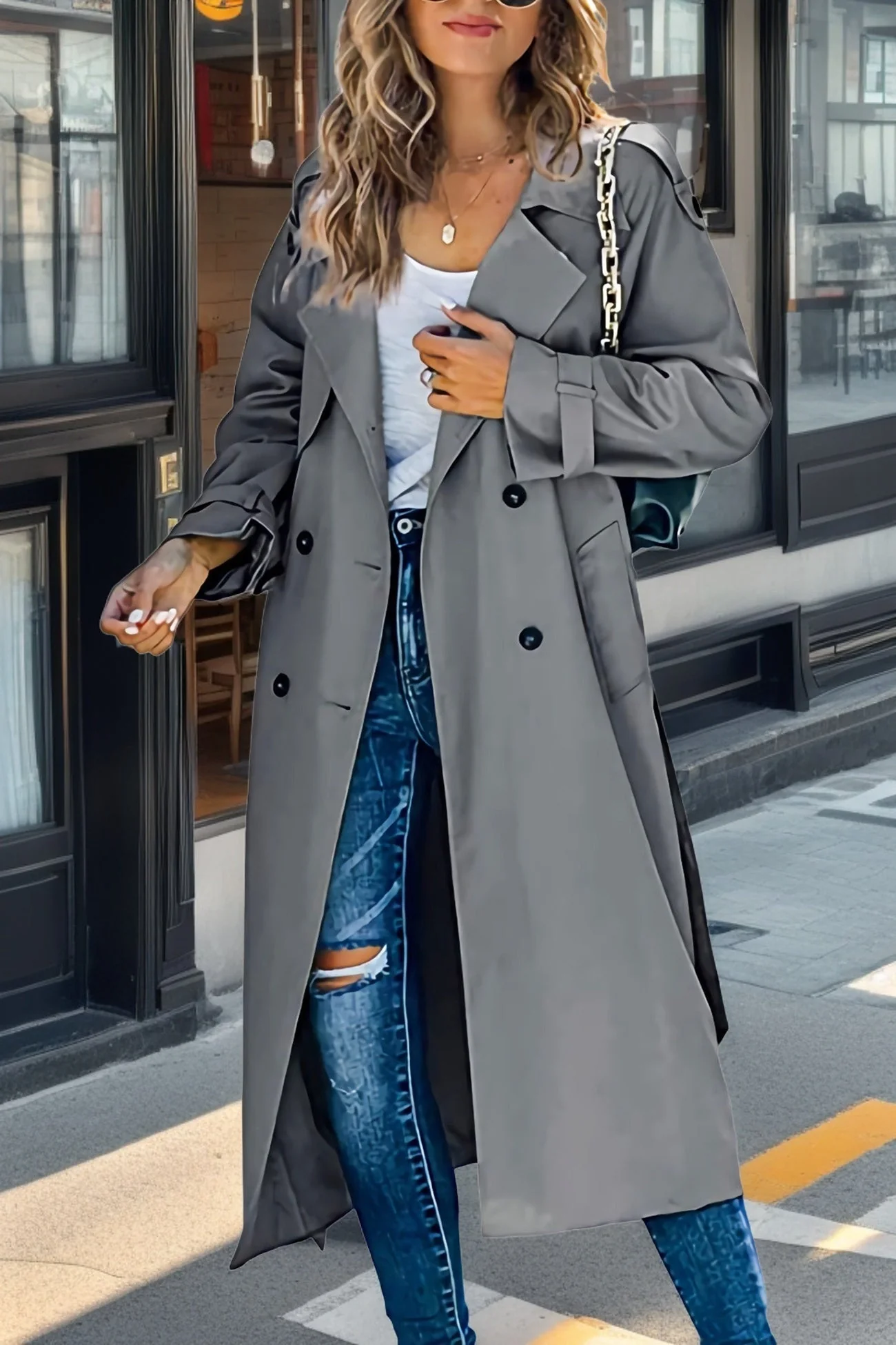 Langer Trenchcoat für Damen | Zweireiher - Image 2