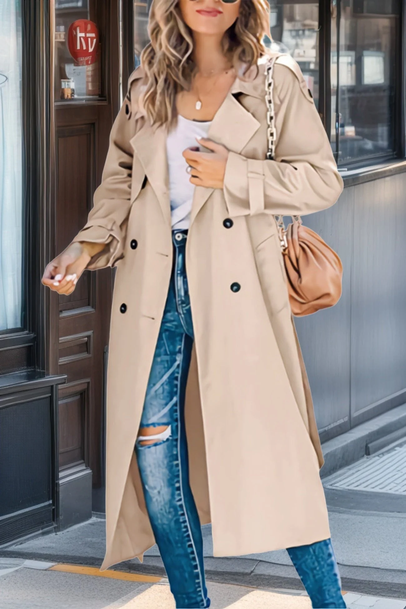 Langer Trenchcoat für Damen | Zweireiher - Image 6