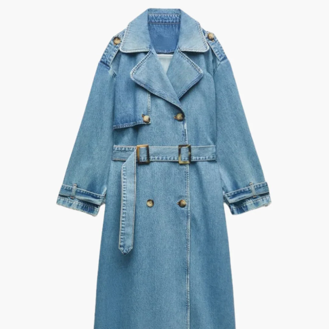 Langer Trenchcoat mit Gürtel für Damen - Image 4