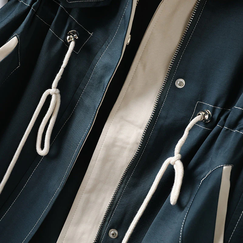 Langer Wasserdichter Trenchcoat für Damen | Mit Kapuze - Image 2