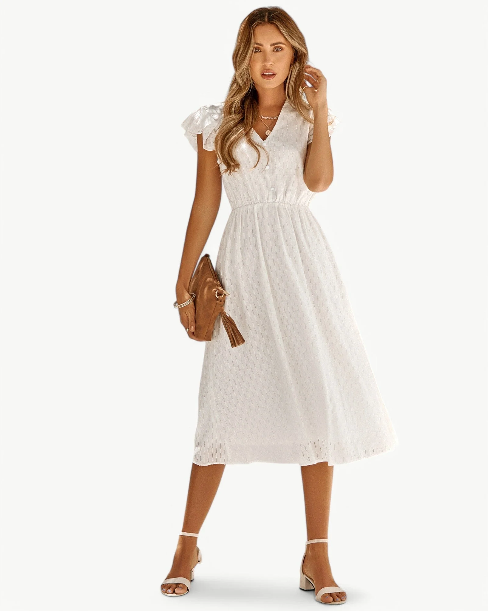 Lara™ | Kleid mit V-Ausschnitt und Rüschenärmeln - Image 13