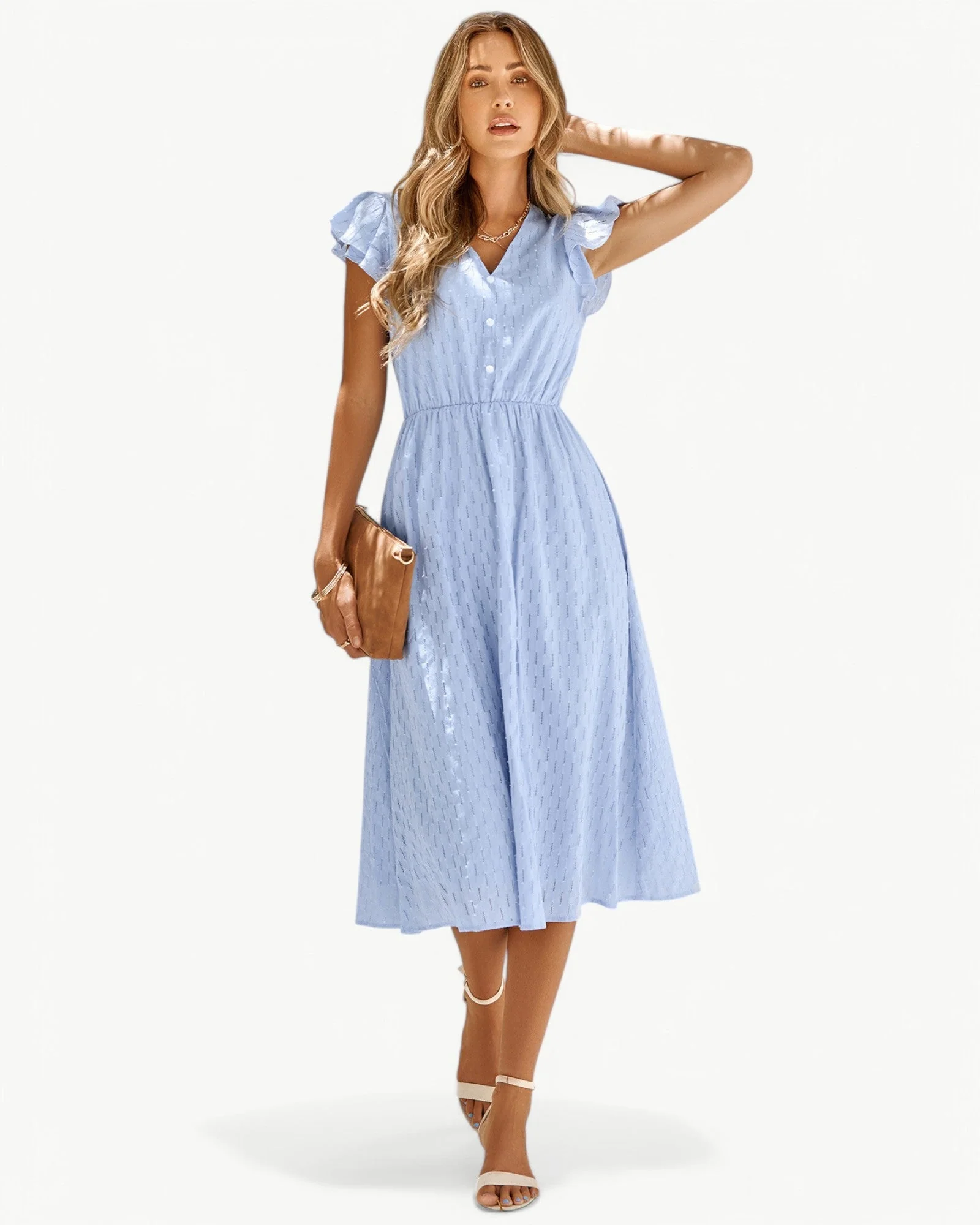 Lara™ | Kleid mit V-Ausschnitt und Rüschenärmeln - Image 14