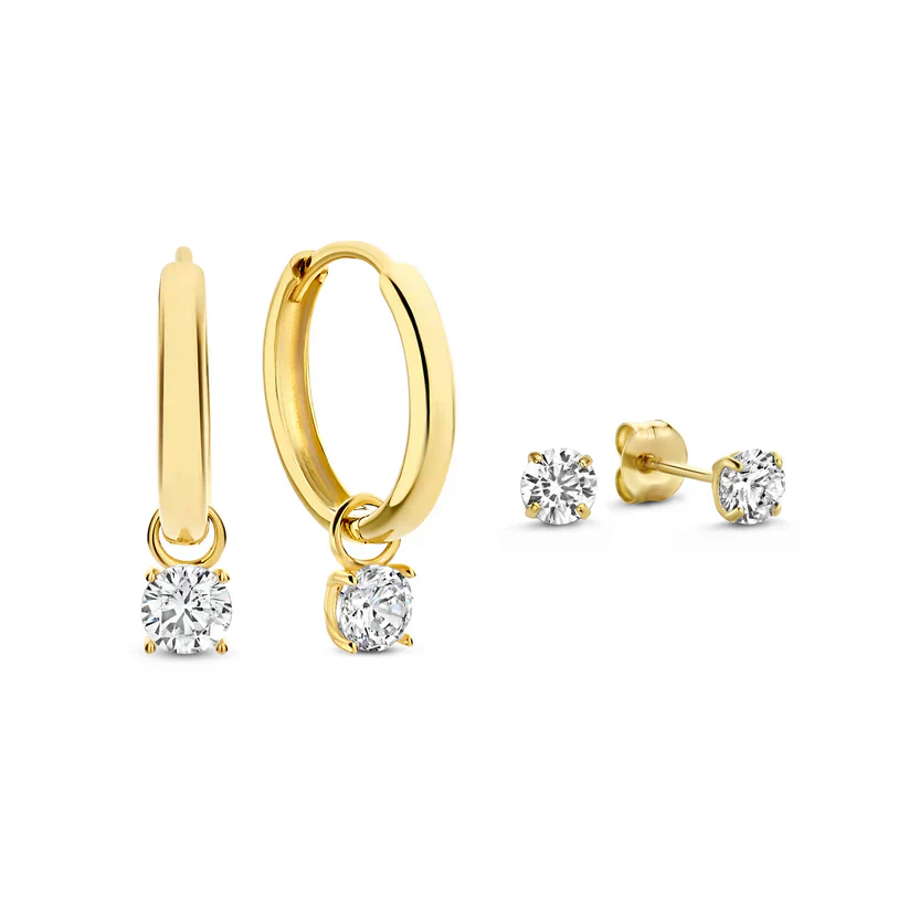 Larmes de Lune Gold Stein Earring Set - Image 2