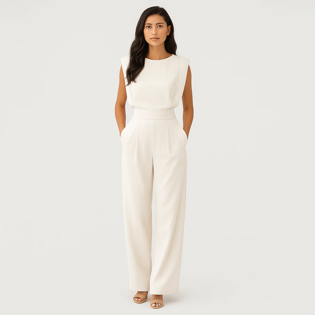 Lässiger, einfarbiger Jumpsuit für Damen – Bequemes Einteiler-Outfit für den täglichen Weg zur Arbeit - Image 3