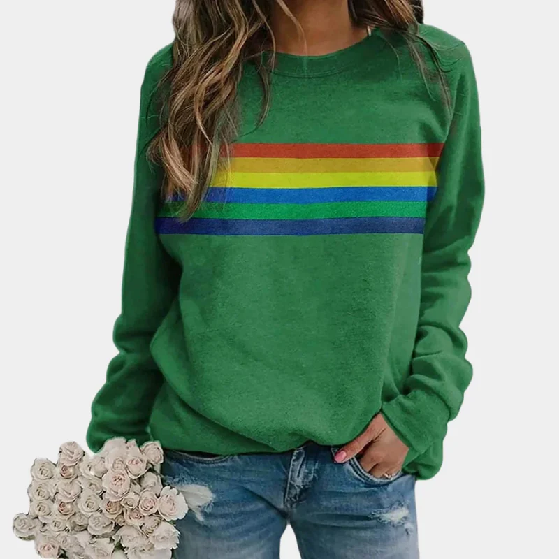 Lässiger Regenbogen-Pullover für Damen | Warmer - Image 3