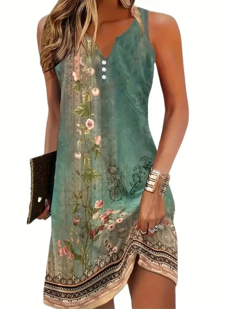 Lässiges ärmelloses Sommerkleid für Damen | Midi - Image 4