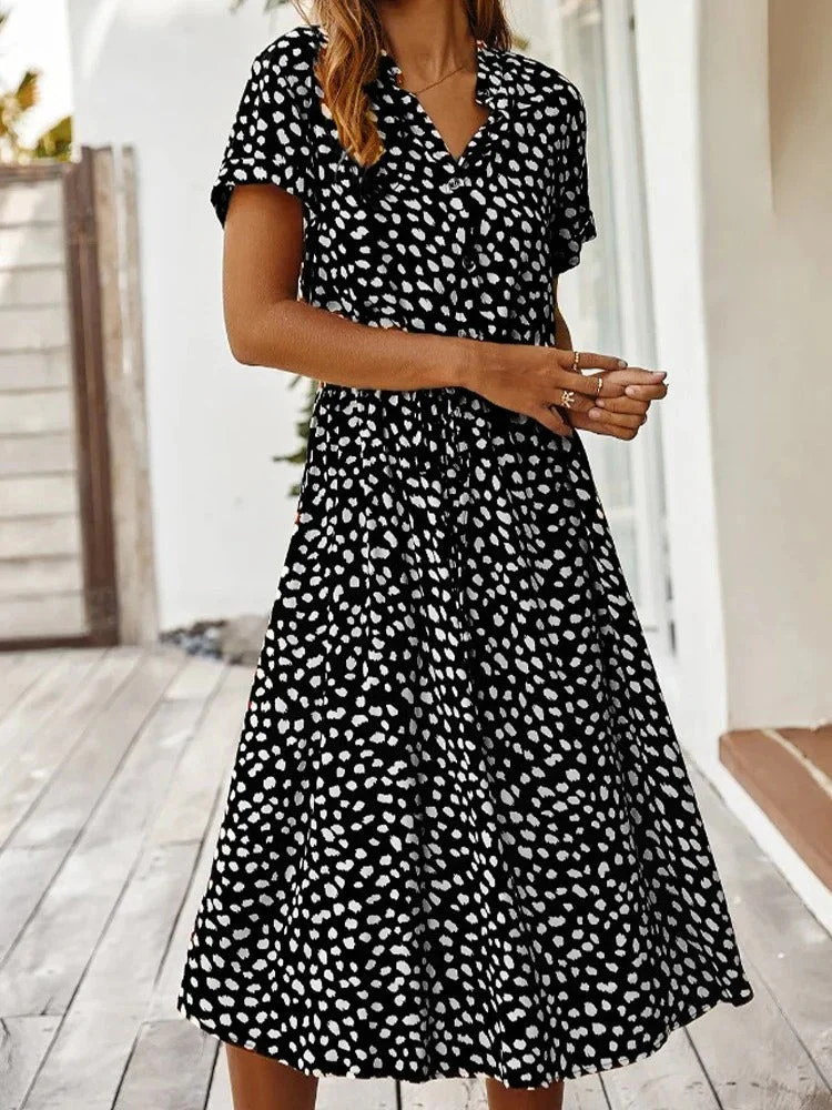 Lässiges bedrucktes Sommerkleid für Damen | Midi - Image 4