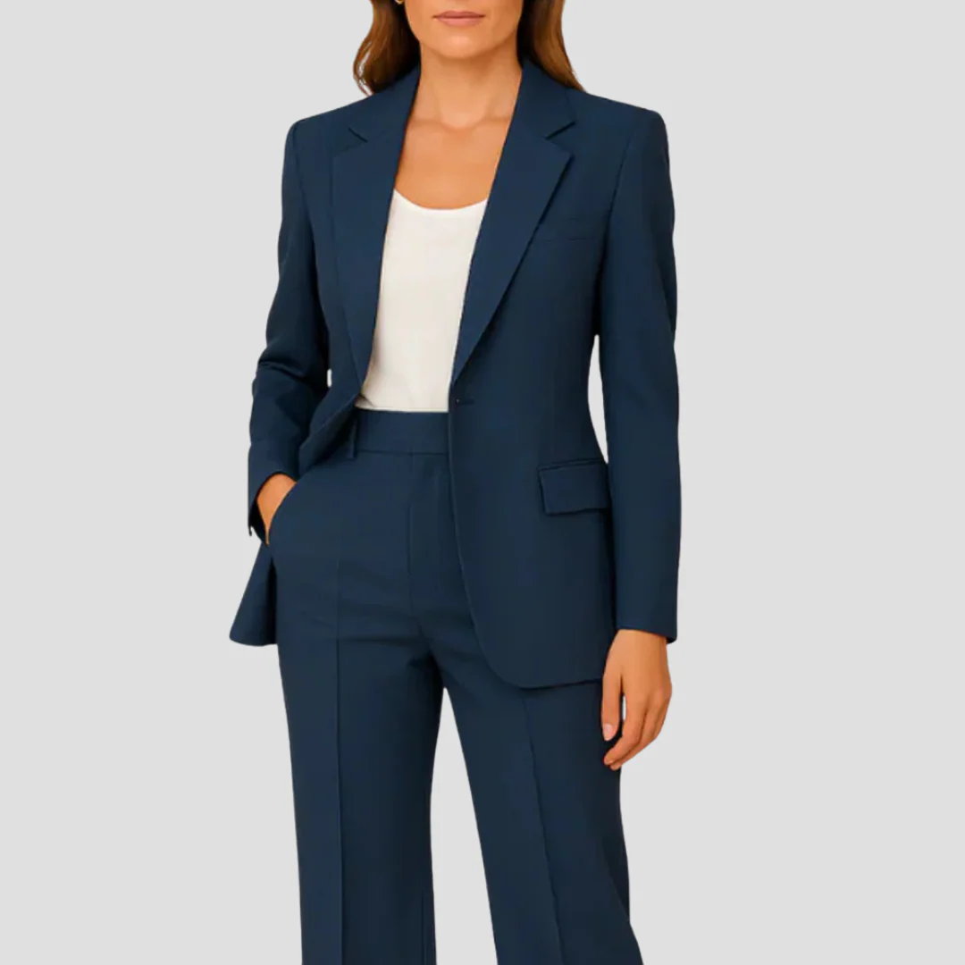 Laura Damen Maßgeschneidertes Anzug-Set Langer Blazer und Hose - Image 2