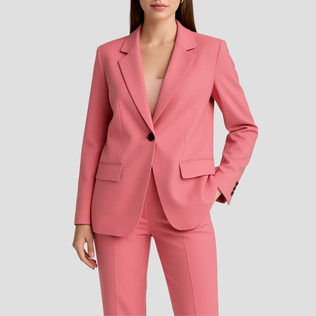 Laura Damen Maßgeschneidertes Anzug-Set Langer Blazer und Hose - Image 3