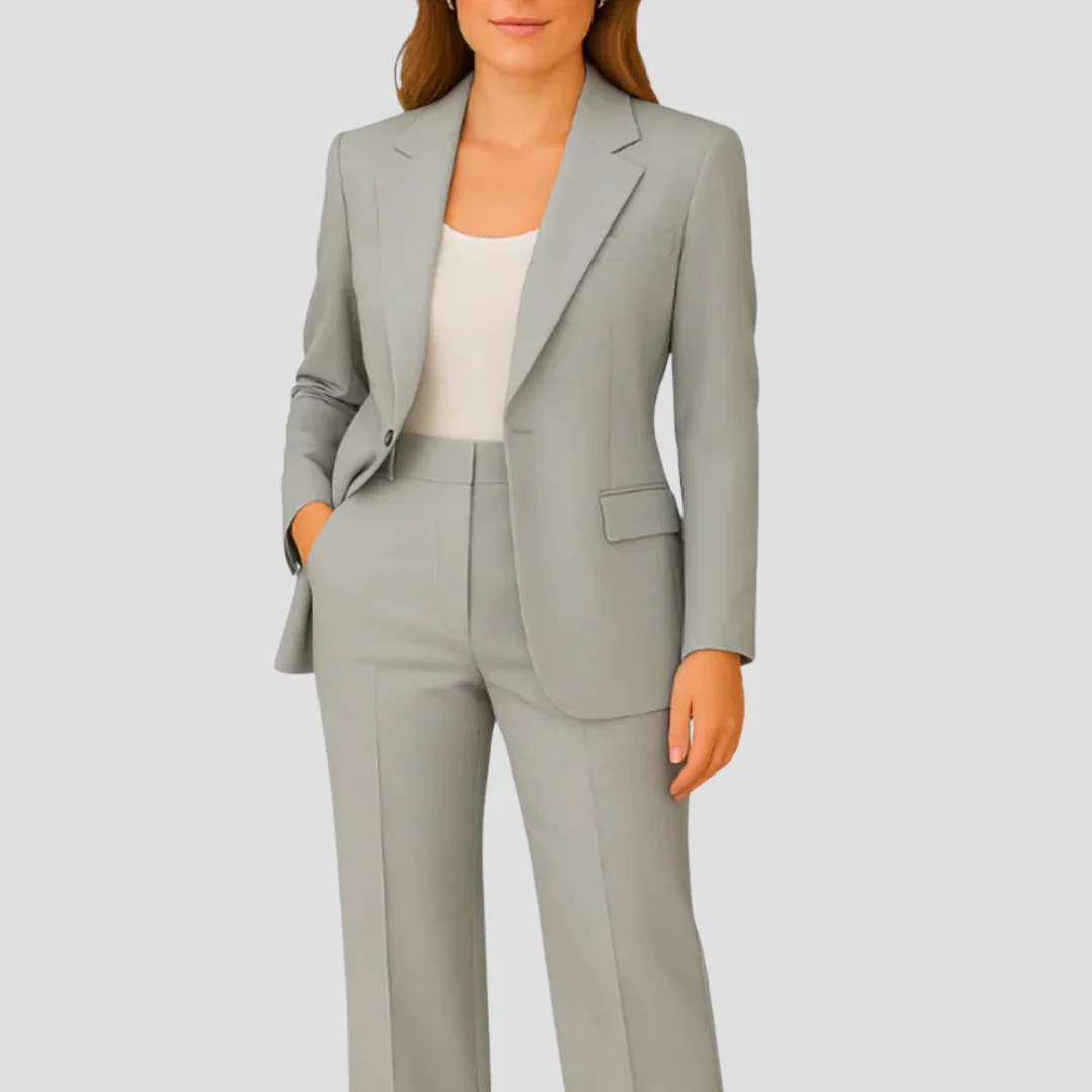 Laura Damen Maßgeschneidertes Anzug-Set Langer Blazer und Hose - Image 4