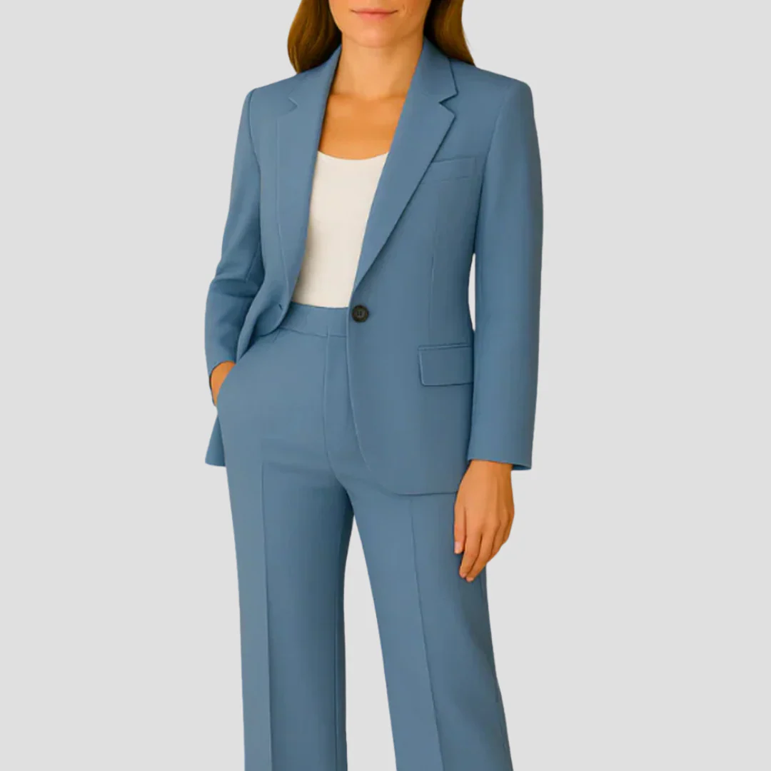 Laura Damen Maßgeschneidertes Anzug-Set Langer Blazer und Hose - Image 5