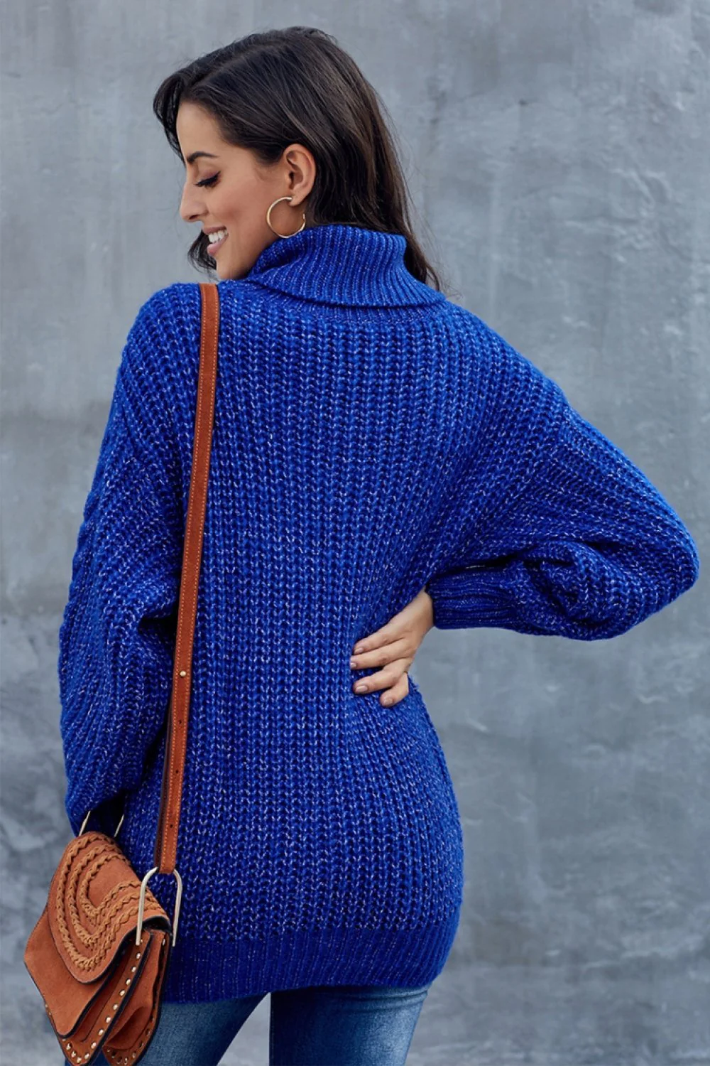 Laura | Grobes Zopfmuster pullover mit Rollkragen - Image 4