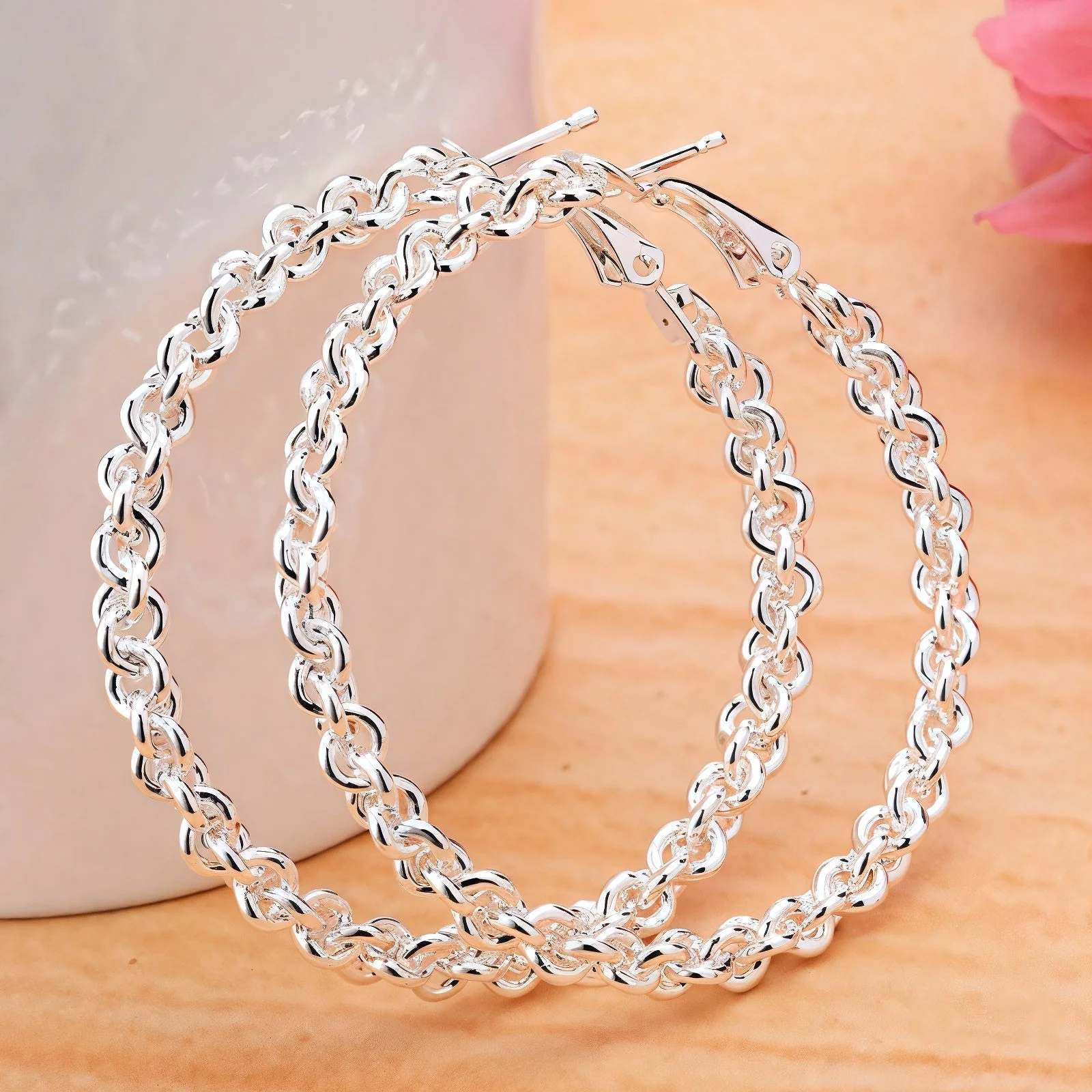 Lea – Geflochtene Silber-Creolen