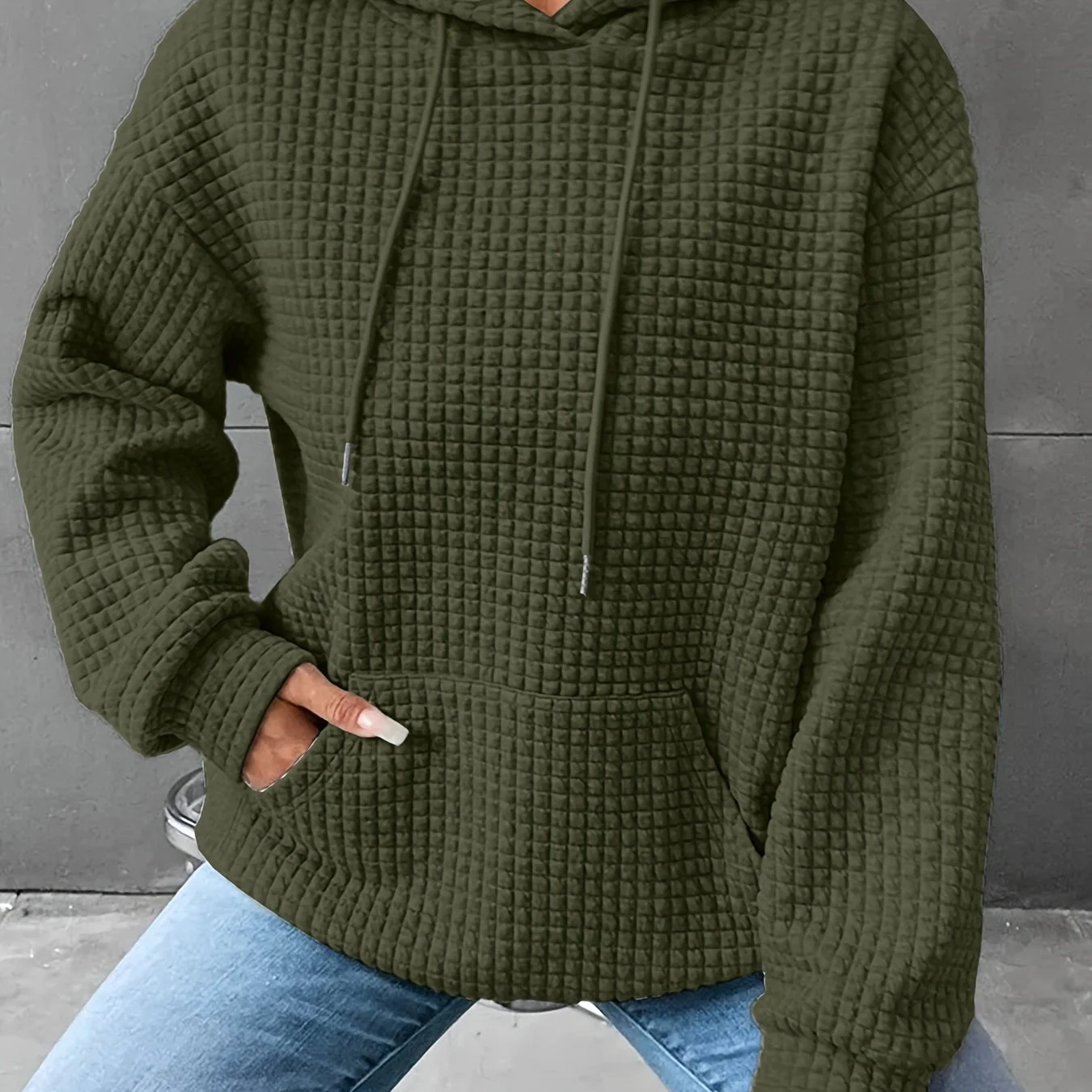 Léana™ | Texturiertes Kapuzen-Sweatshirt mit langen Ärmeln - Image 14