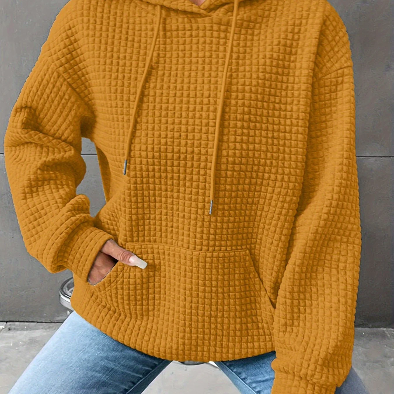 Léana™ | Texturiertes Kapuzen-Sweatshirt mit langen Ärmeln - Image 16