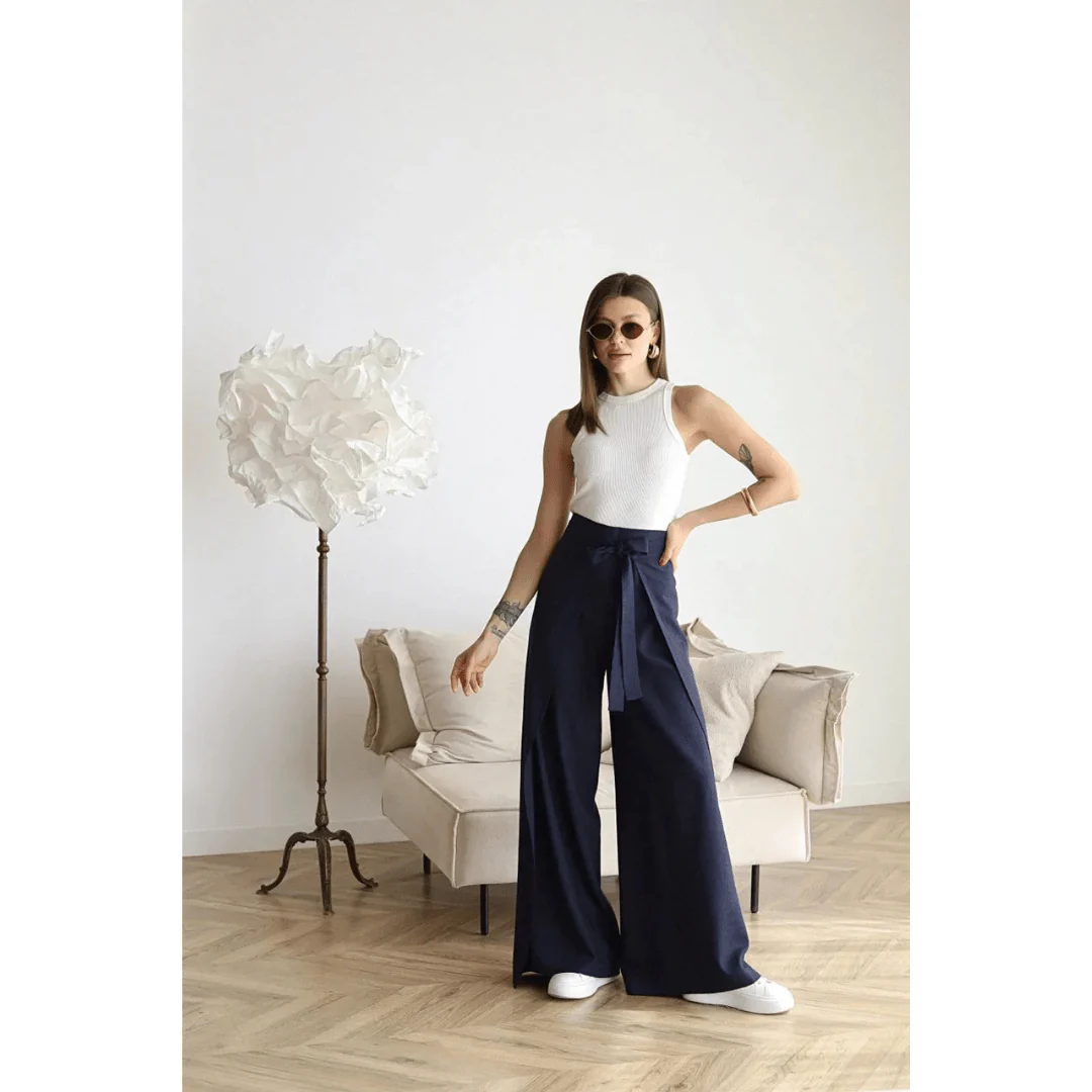 Leanna Schürze Krawatte Weite Hosen - Image 2