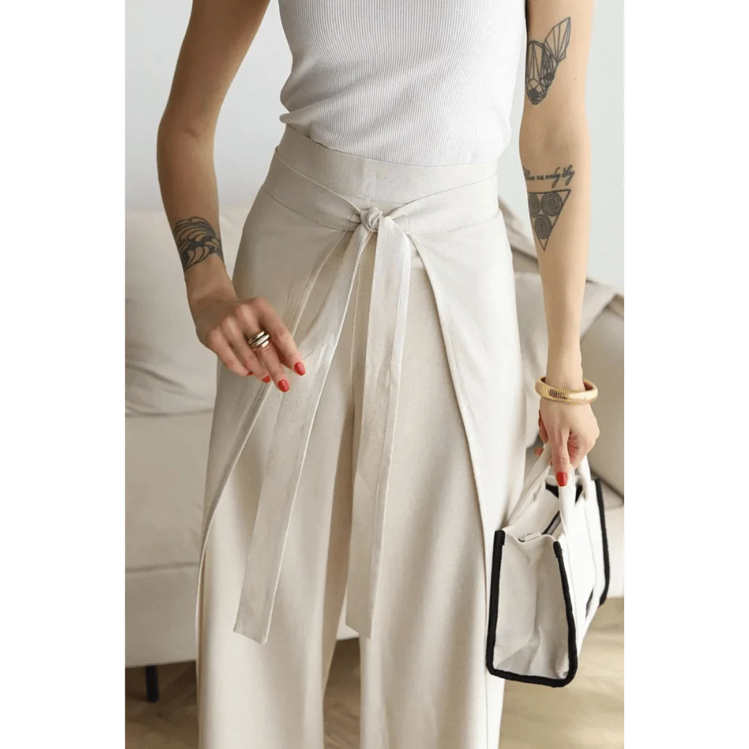 Leanna Schürze Krawatte Weite Hosen - Image 3