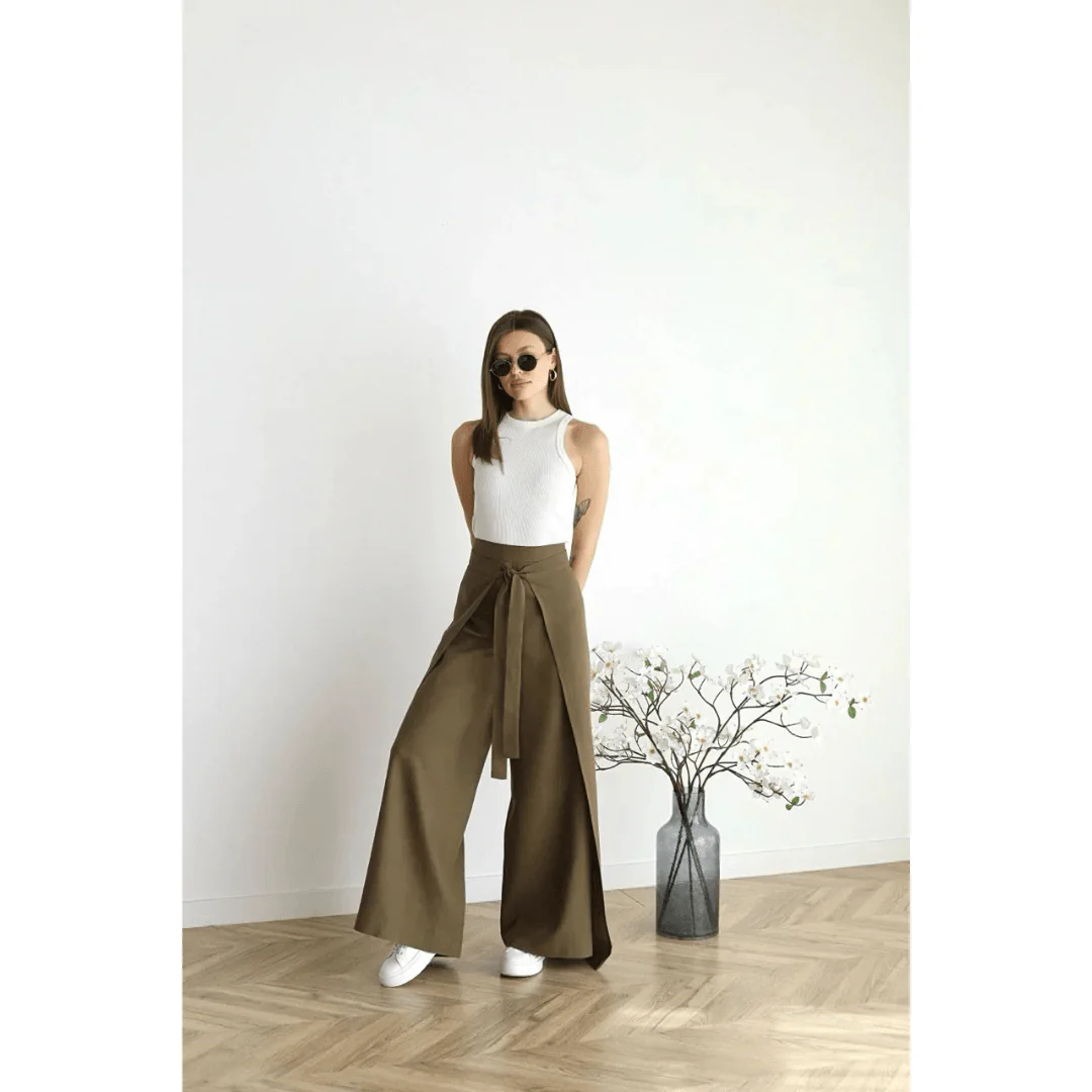 Leanna Schürze Krawatte Weite Hosen - Image 4