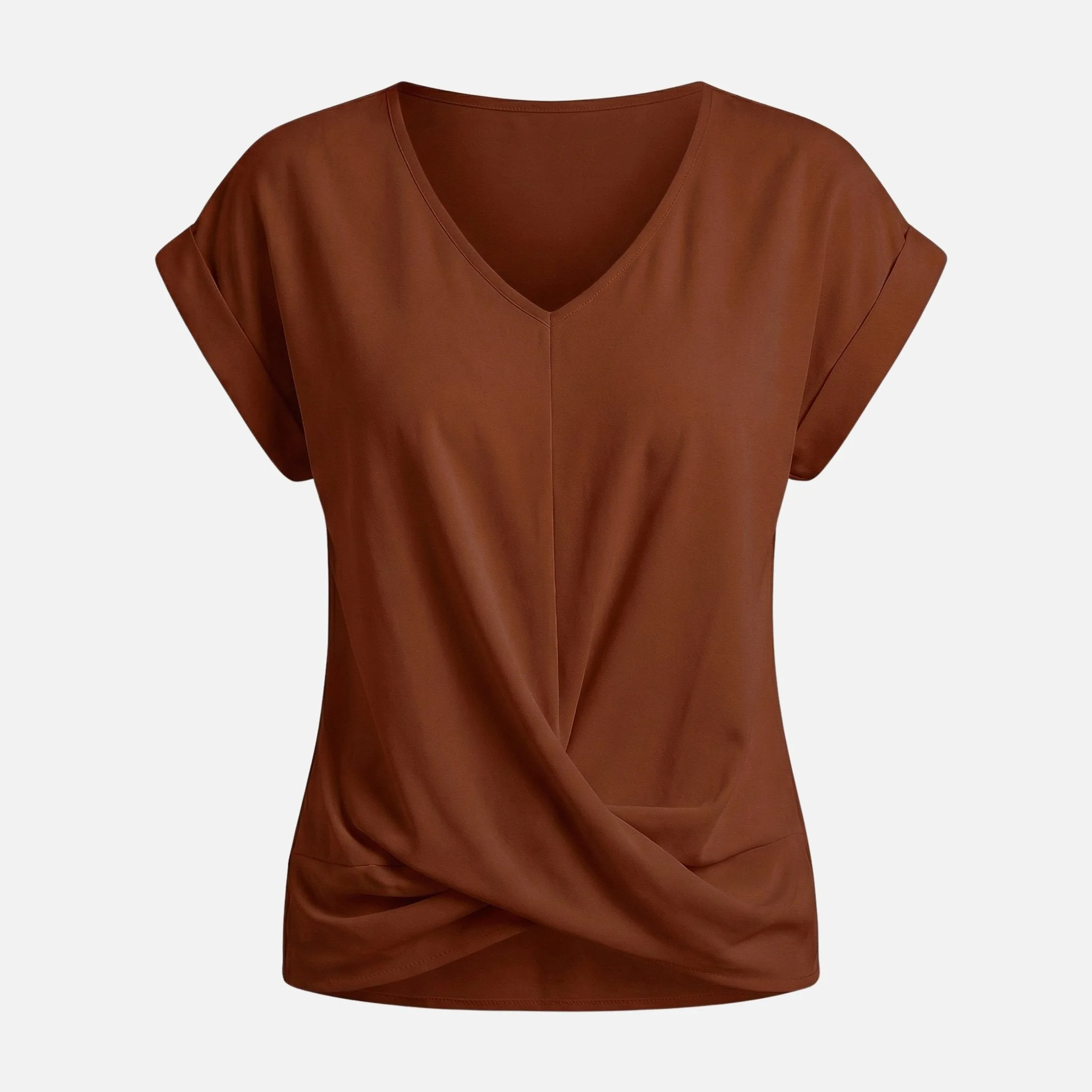 Jana | Damen Legeres Oberteil V-Ausschnitt Knotendetail – Knoten Top Sommer - Image 9