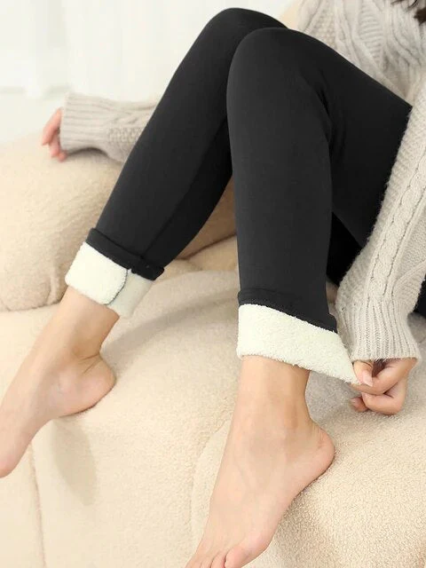 Leggings mit hoher Taille und warmem Plüschfutter - Image 10