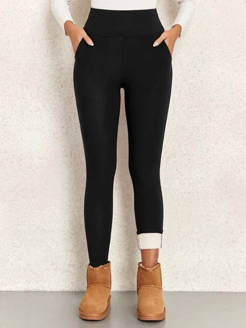 Leggings mit hoher Taille und warmem Plüschfutter - Image 12
