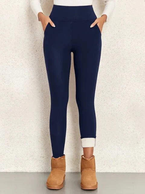 Leggings mit hoher Taille und warmem Plüschfutter - Image 13