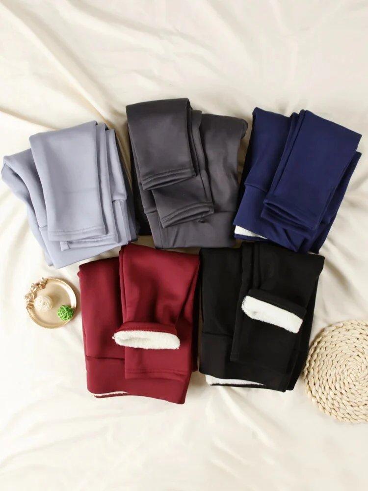 Leggings mit hoher Taille und warmem Plüschfutter - Image 2