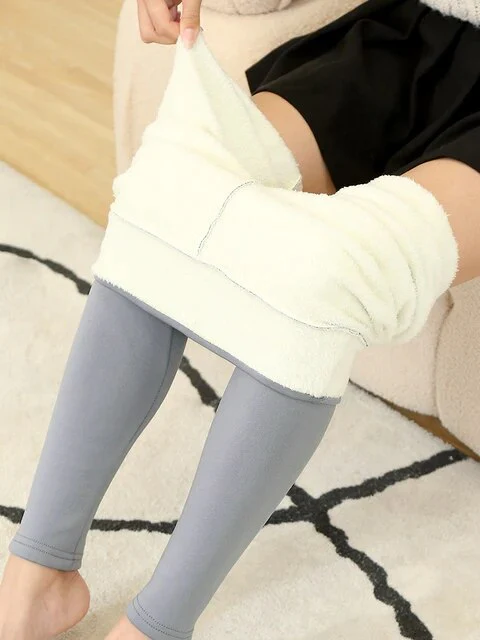 Leggings mit hoher Taille und warmem Plüschfutter - Image 8