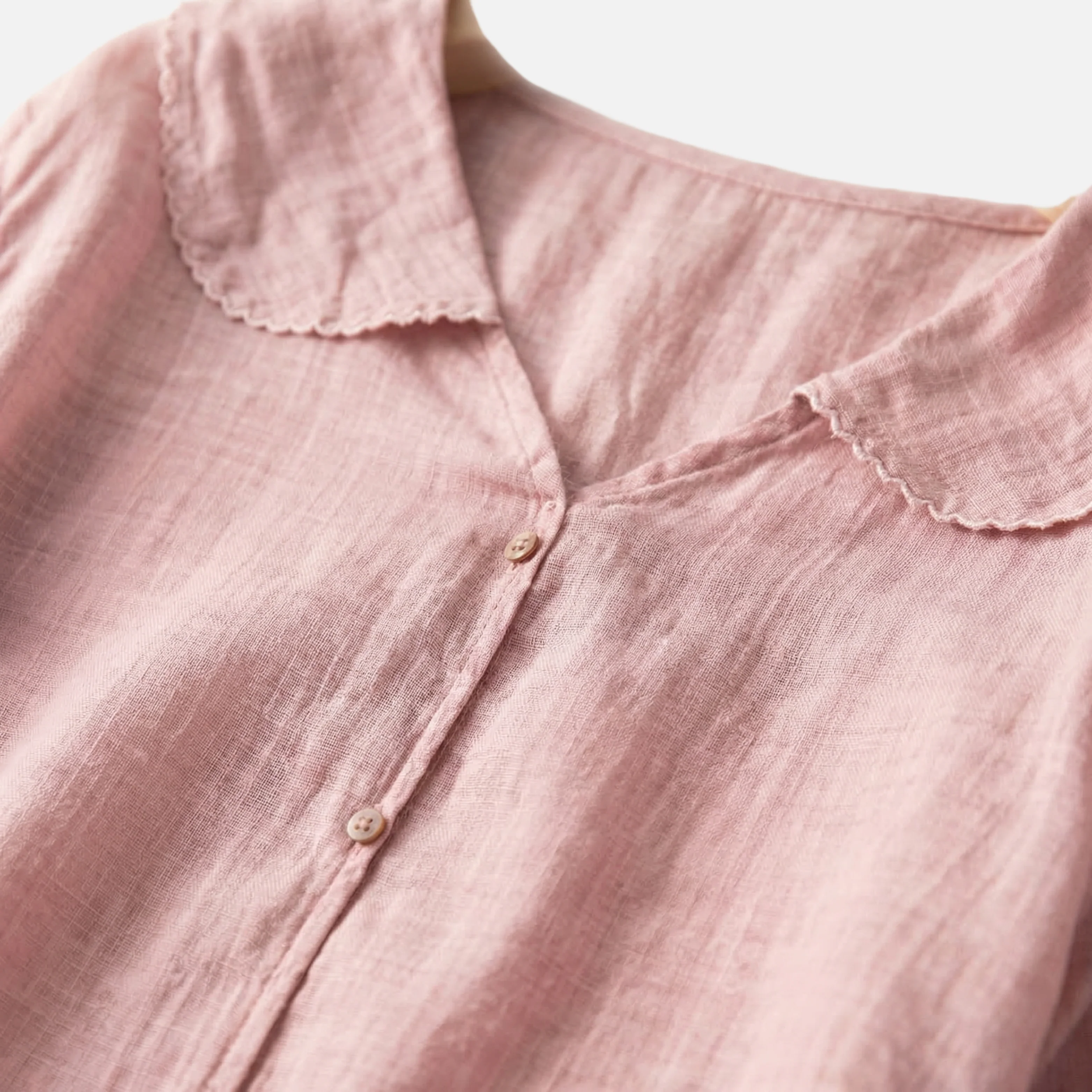 Zarah | Damen Leichte Sommer Leinenbluse Muschelkragen Lockere Passform – Muschel Bluse - Image 4