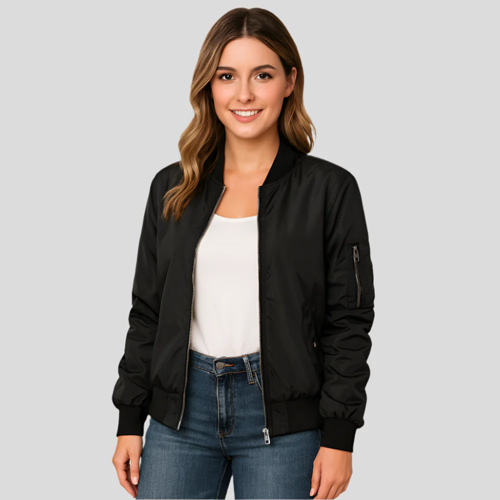Leichter Bomberjacke mit Reißverschluss – Legerer Pilotstil für Damen - Image 3