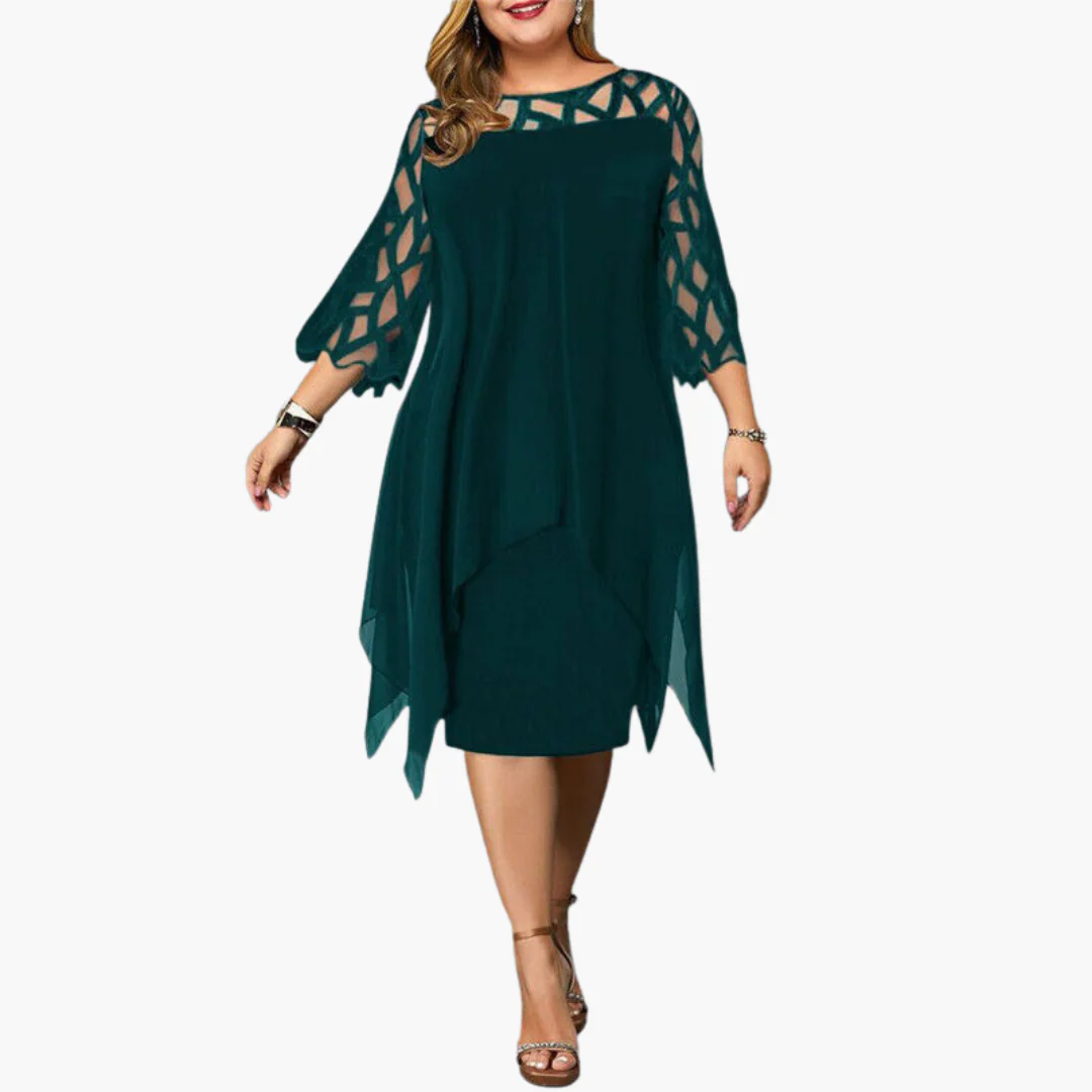 Leichtes Damen Abendkleid - mit ausgeschnittenen Ärmeln Midikleid - Image 7