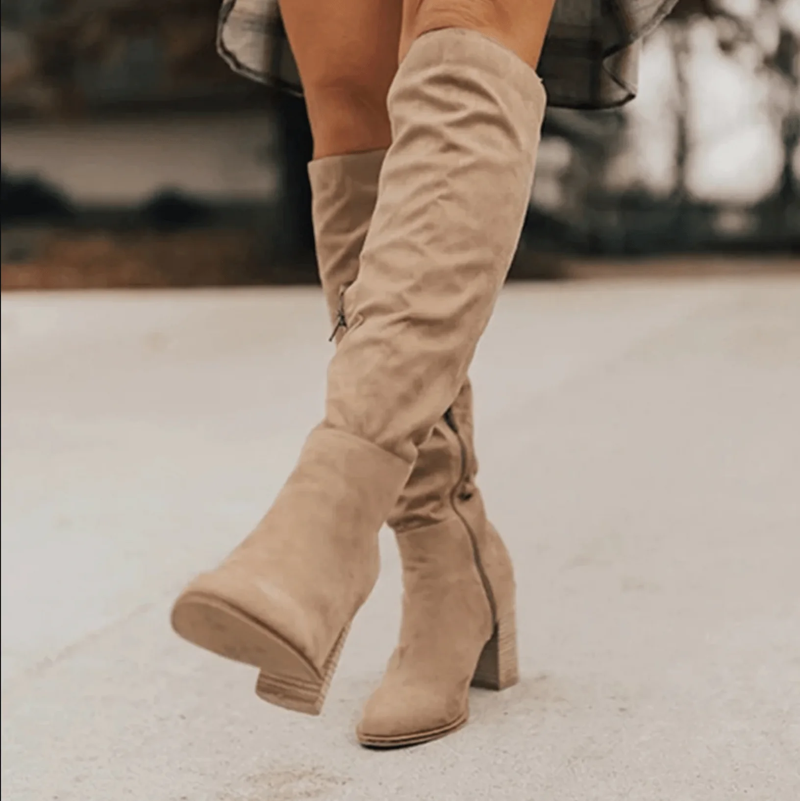 Leisel Blockabsatz-Kniehohe Stiefel