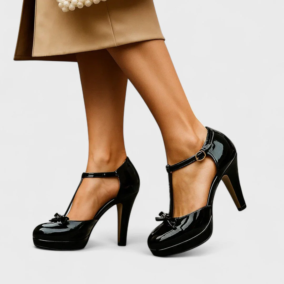 Lena Damen Frühlings T-Riemen Schleifen Plateau Heels - Image 8