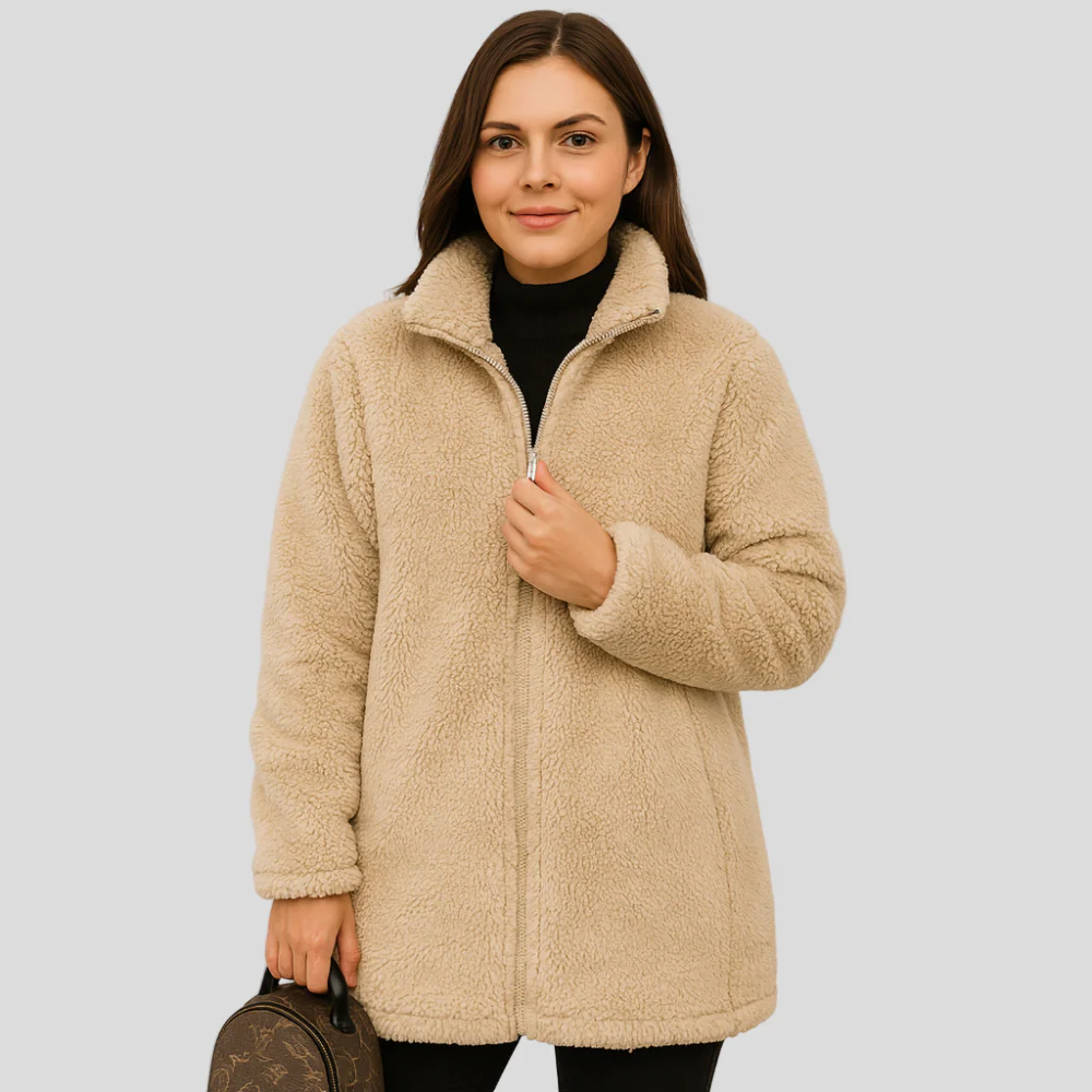 Lena | Damen Teddy-Fleece-Winterjacke mit Reißverschluss - Image 3