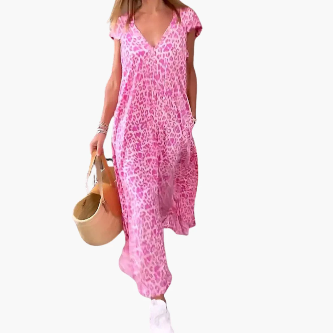 Leo Maxikleid für Damen – V-Ausschnitt und lockere Passform - Image 2