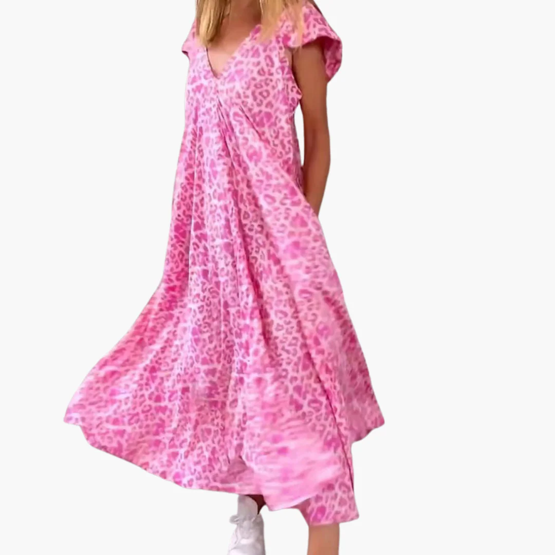 Leo Maxikleid für Damen – V-Ausschnitt und lockere Passform - Image 5