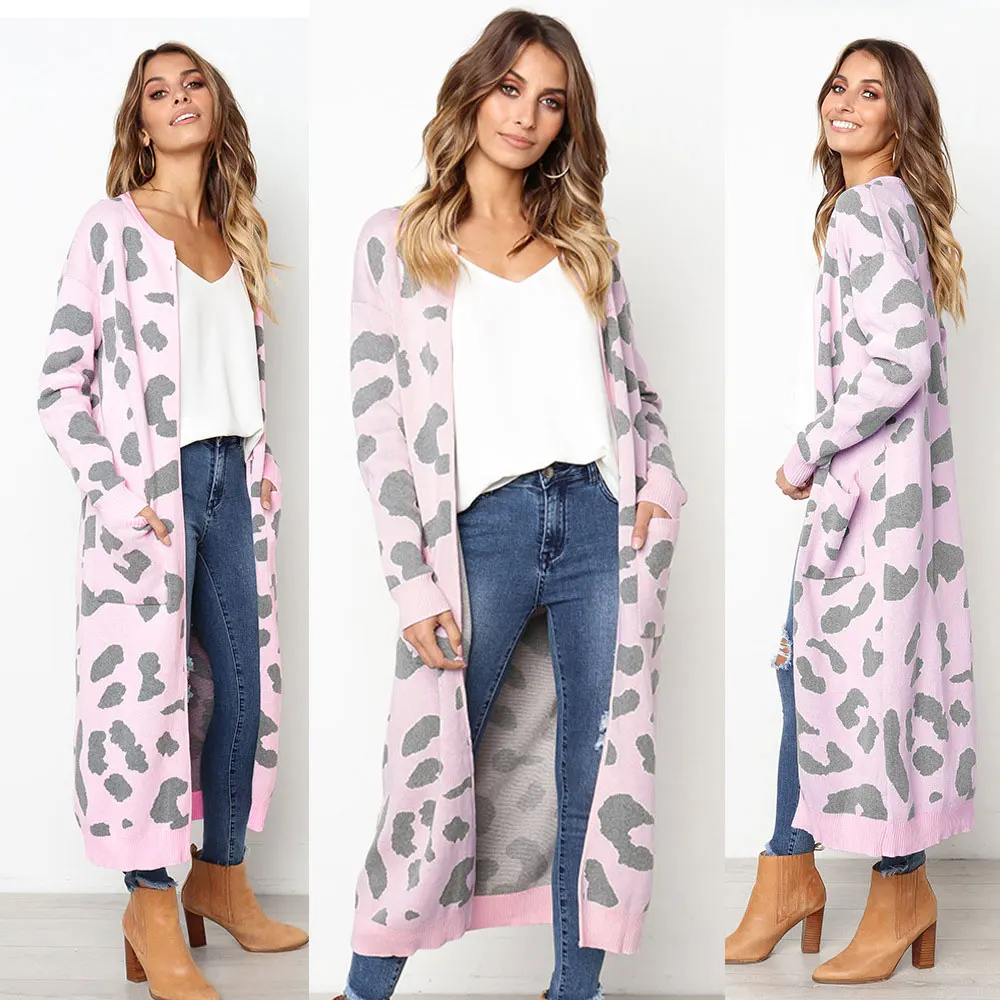 Leoparden-Langarm-Strickjacke - Image 3