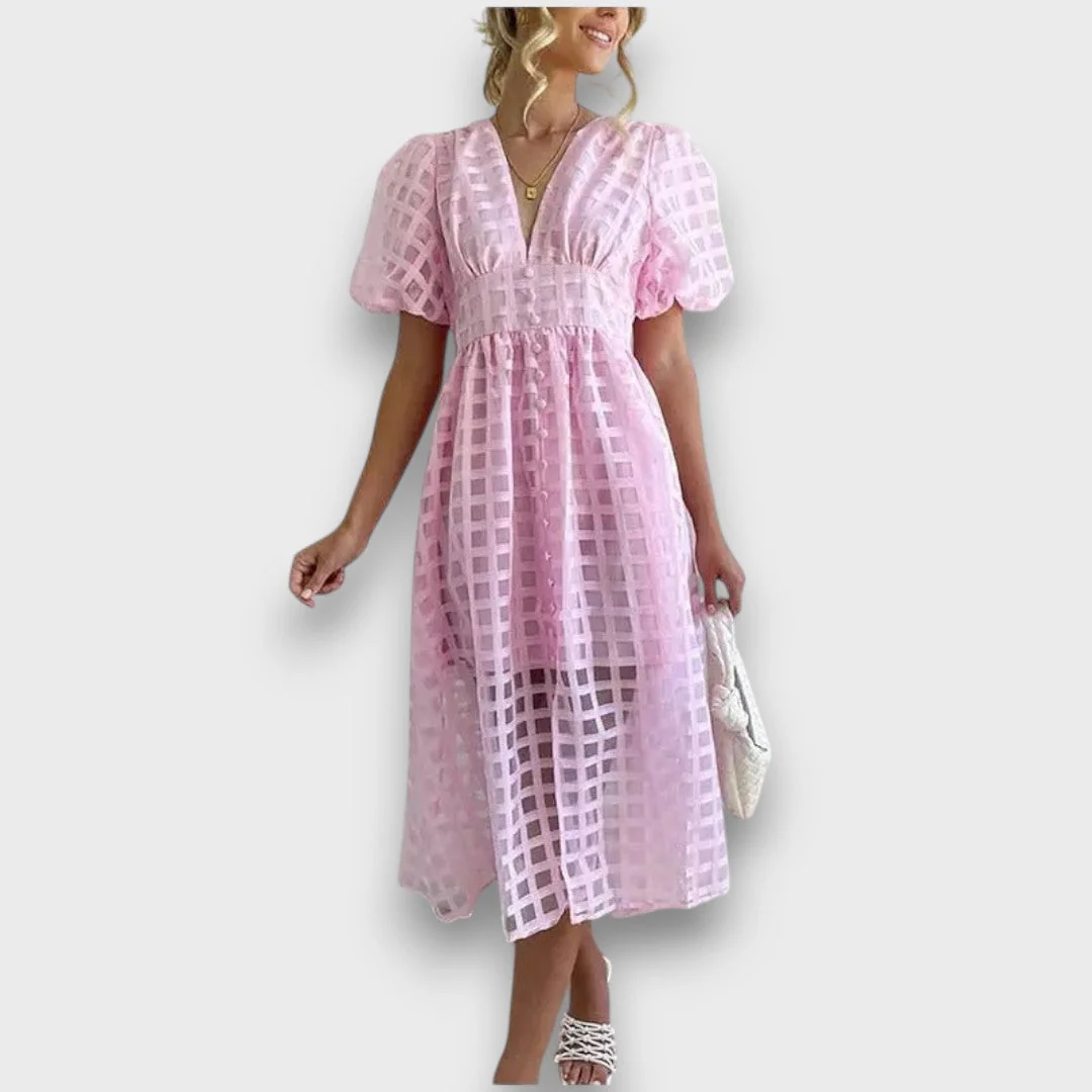 Lianora – Feminines Midikleid mit Strukturmuster - Image 5