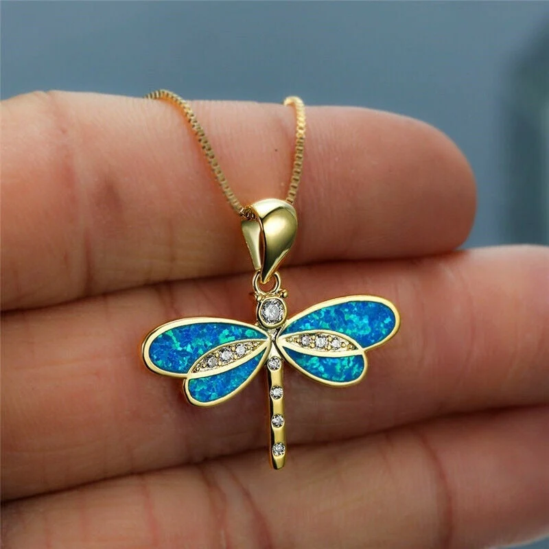 Libellenhalskette aus Gold mit Opal - Image 6