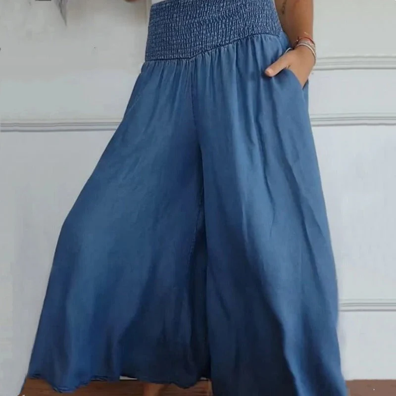 Lilie | Damenjeans mit weitem Bein und hoher Taille und Taschen - Image 3