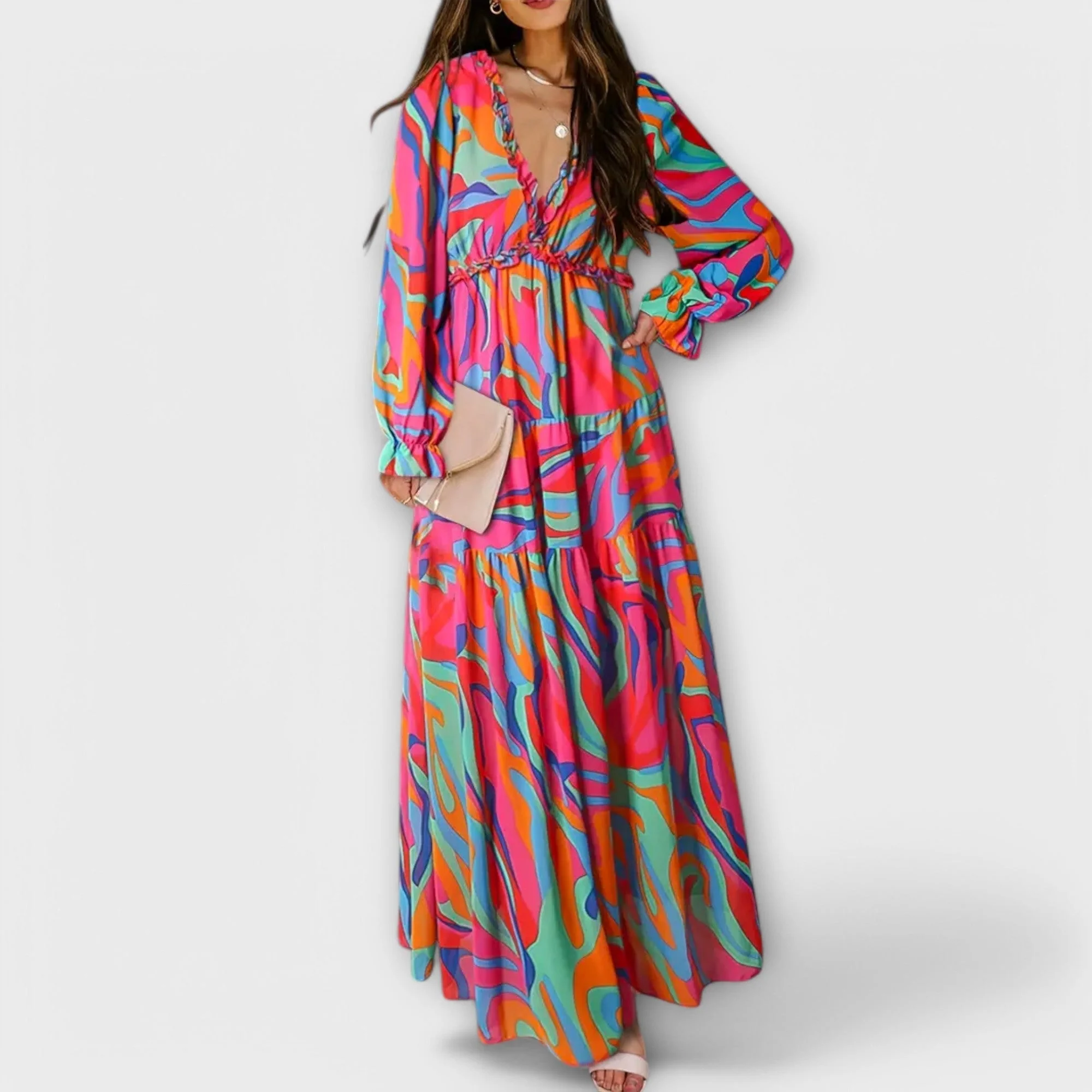 Lillian | Romantisches, transparentes Maxikleid mit floralem Design - Image 5