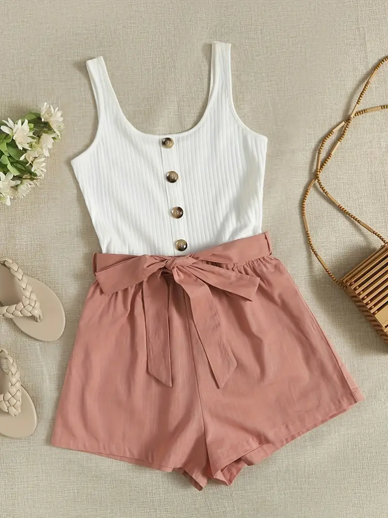 Lily | Lässiger ärmelloser Damen-Romper mit Knopfdetails - Image 4