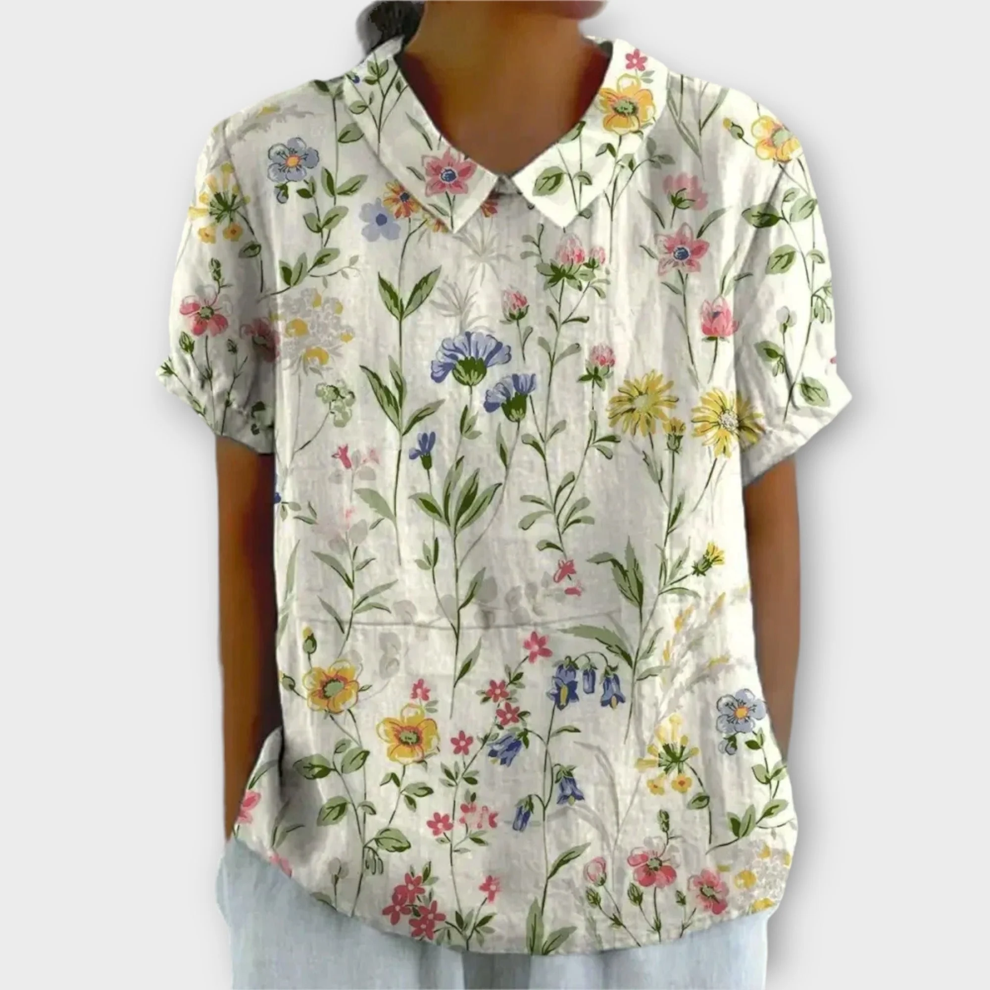 Lina | Blumenbluse aus Baumwolle und Leinen - Image 3