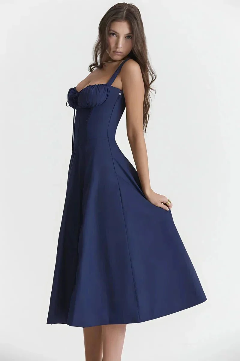 Linda | Damen Blumenkleid Korsett Seitenschlitz Midi – Blumen Korsett Midi 2026 - Image 4