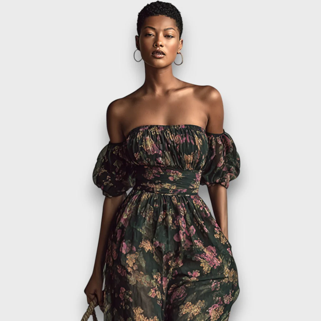 Liora – Zweiteiliges Set aus Chiffon mit Blumenmuster - Image 2